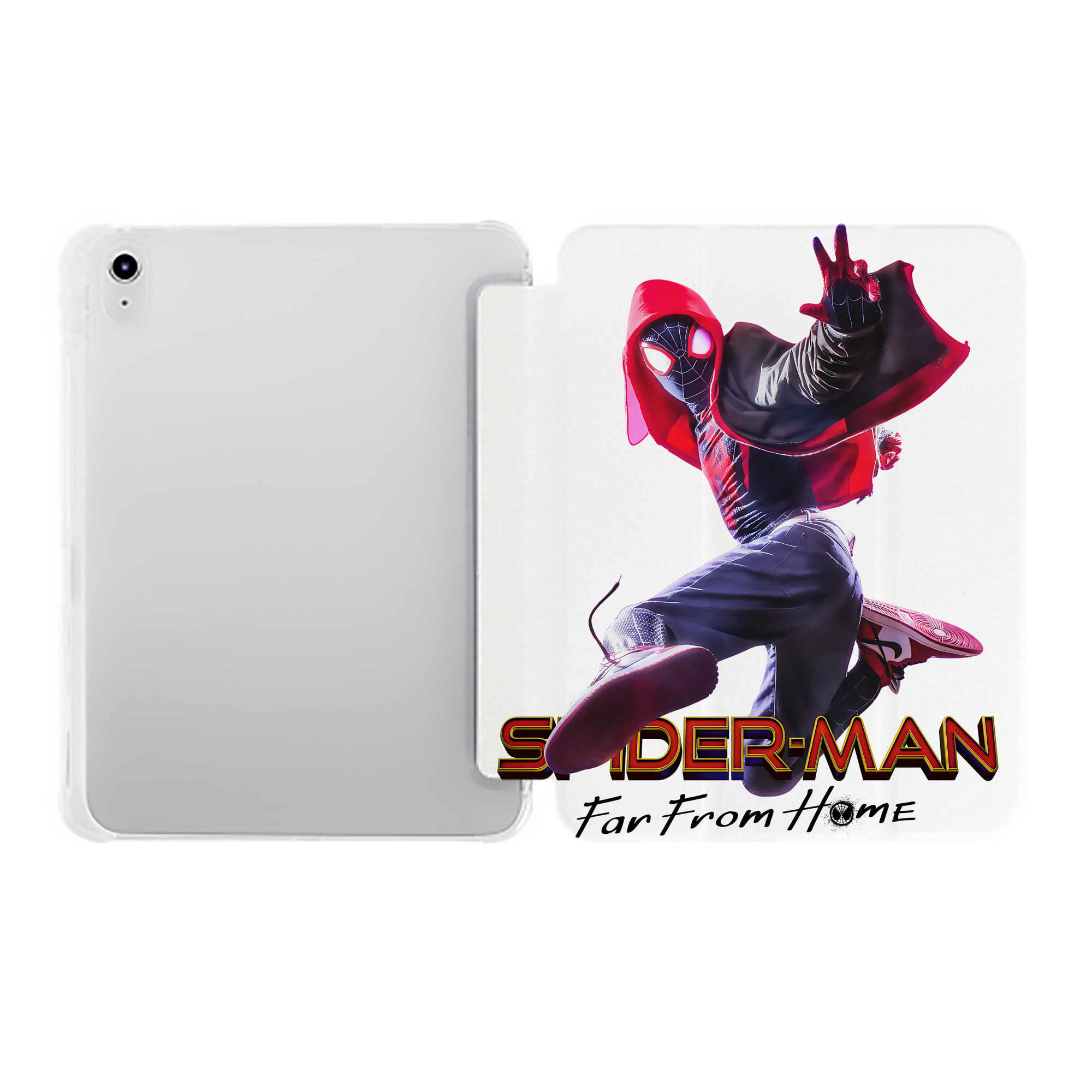 （画像用） Spider Man スパイダーマン IPad ケース ペン収納付き 三つ折りスタンド PUレザー×シリコン 対応機種9.5/10.5/10.9インチ